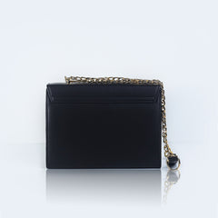 Jet black Minimal Cross-body bag