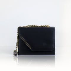 Jet black Minimal Cross-body bag