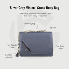 Sliver Grey Minimal Cross-Body Bag