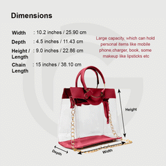 Transparent mehroon bag