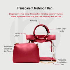 Transparent mehroon bag