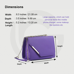 Medium Purple Minimal Cross-Body Bag